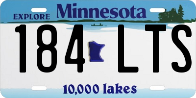 MN license plate 184LTS