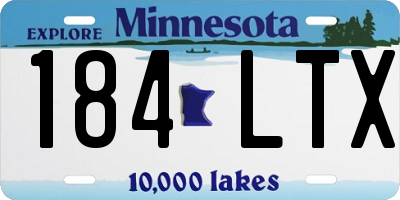 MN license plate 184LTX