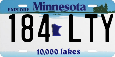 MN license plate 184LTY