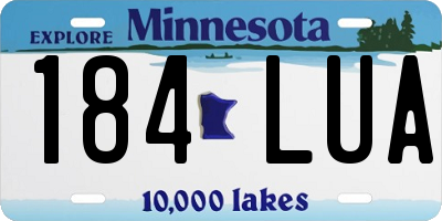 MN license plate 184LUA
