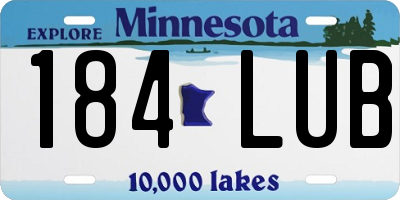 MN license plate 184LUB
