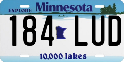 MN license plate 184LUD