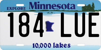 MN license plate 184LUE