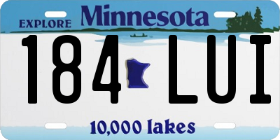 MN license plate 184LUI