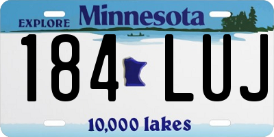 MN license plate 184LUJ