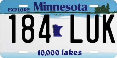 MN license plate 184LUK
