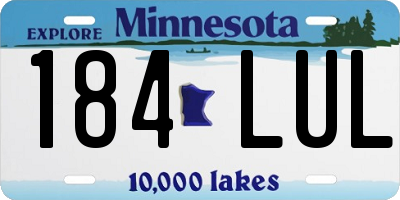 MN license plate 184LUL