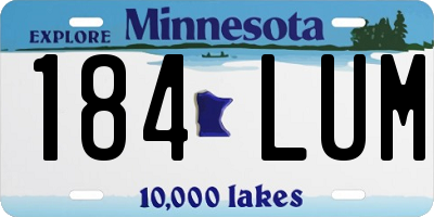 MN license plate 184LUM