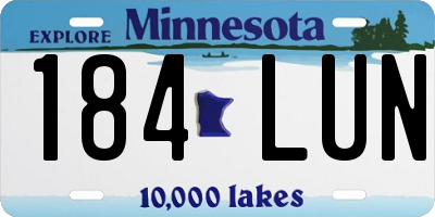 MN license plate 184LUN
