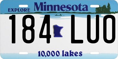 MN license plate 184LUO