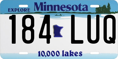 MN license plate 184LUQ