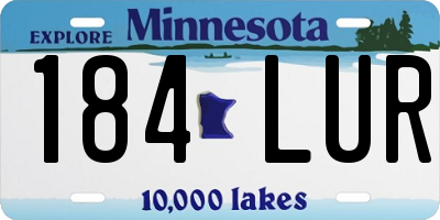 MN license plate 184LUR
