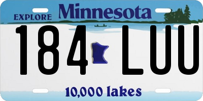 MN license plate 184LUU