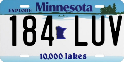 MN license plate 184LUV