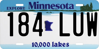 MN license plate 184LUW