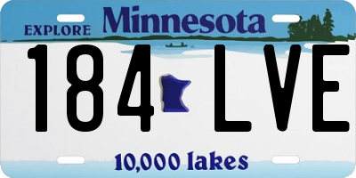 MN license plate 184LVE