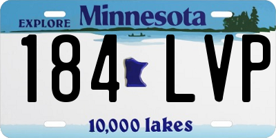 MN license plate 184LVP