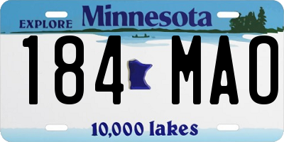 MN license plate 184MAO