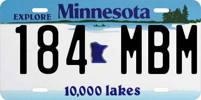 MN license plate 184MBM