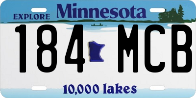 MN license plate 184MCB