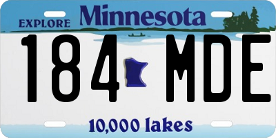 MN license plate 184MDE