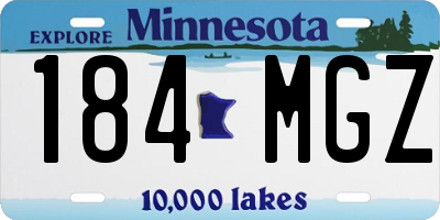 MN license plate 184MGZ