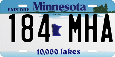 MN license plate 184MHA