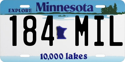 MN license plate 184MIL