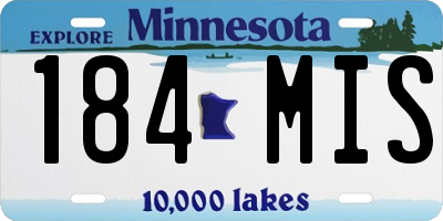 MN license plate 184MIS