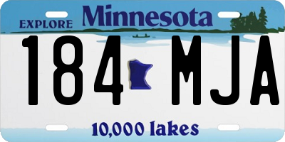 MN license plate 184MJA