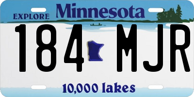 MN license plate 184MJR