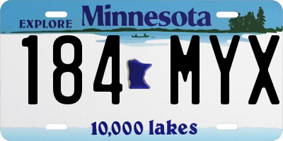 MN license plate 184MYX