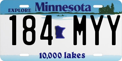 MN license plate 184MYY