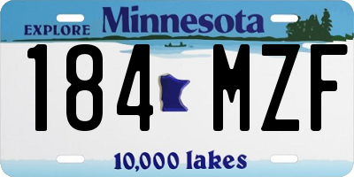 MN license plate 184MZF