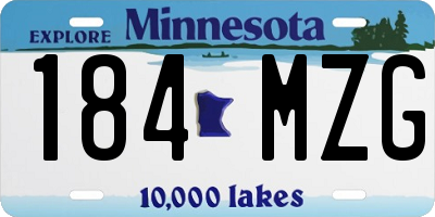 MN license plate 184MZG