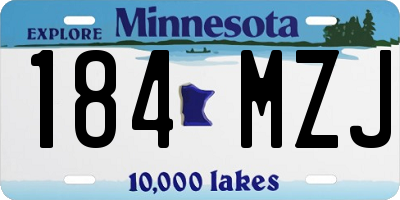 MN license plate 184MZJ