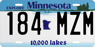 MN license plate 184MZM