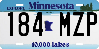 MN license plate 184MZP