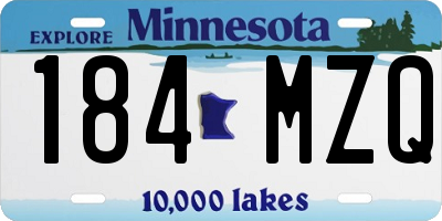 MN license plate 184MZQ