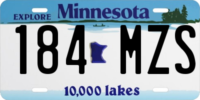 MN license plate 184MZS