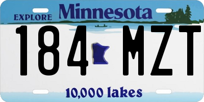 MN license plate 184MZT