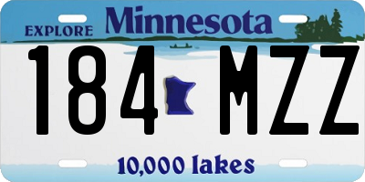 MN license plate 184MZZ