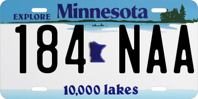 MN license plate 184NAA
