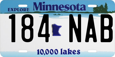 MN license plate 184NAB