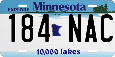 MN license plate 184NAC