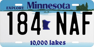 MN license plate 184NAF