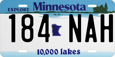 MN license plate 184NAH