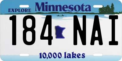 MN license plate 184NAI