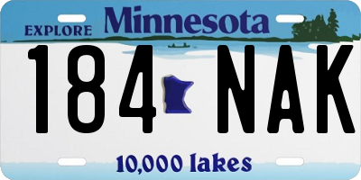 MN license plate 184NAK