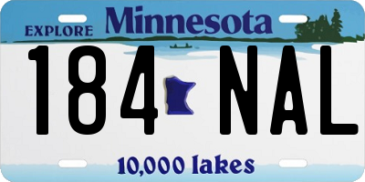 MN license plate 184NAL